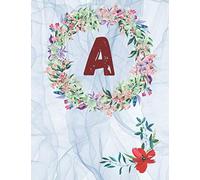 Notebook Monogram Initial Letter A Notebook Journal for Women, Girls, kids and School Wide Rule flower colors: 8.5*11 inch 21.59 * 27.94 cm 110 page pattern designe in matte cover.