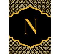 NOTEBOOK: Monogram Initial Letter N - Beautiful & Intricate Gilded Floral Pattern Design with your Dazzling Gold Initial centered within the Radiant ... Cute Custom Lined Notebook for women, girls