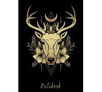 Notebook: Notebook lined - Deer head with ornament - 150 pages - 8,27 " x 11,69 " - A4
