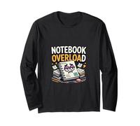 Notebook Overload Funny School Study Stress Design Long Sleeve T-Shirt