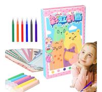 Notebook - Pack of 35 Rainbow Art Children's Scratch Book Creative Travel Scratch Pad Fun Sticker Scratch Doodle Drawing Notebook for Children, Family, Home, Holidays, Chinese New Year