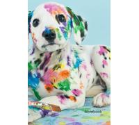 Notebook - Paint Splatter Dalmatian: A4, Lined Notebook, Sticker book, Planner, Diary, Sketchbook, Writing, Gift, Student, Dog Lover