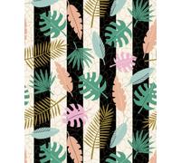 Notebook "Palm Springs": Blank Lined Journal, 100 Pages, 7.5 x 9.25 Inches, Modern Tropical Stripe Pattern, For Note Taking, Journaling, Writing