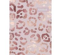 Notebook: Pink Foil Effect- Leopard Print Composition Notebook - College Ruled 110 Pages - Large 8.5 x 11