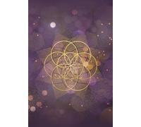 Notebook purple sparkle sacred geometry cover: 120 blank pages with sparkle design on the corners of each page. Seed of Life design on cover.