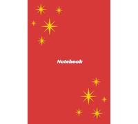 Notebook: Red Background, Christmas Stars, Sparkles, A5/6x9'', 120 Lined Pages, For Writing Diary, Notes, Journaling, Work, School, College
