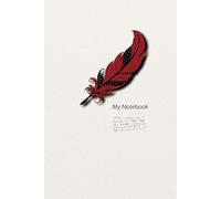 Notebook: Red Feather - Part of the Feathers Series - For Writers, Authors, Students, and Everyone Who Enjoys a Simple, Artful Design - Grid Paper for ... - Glossy Cover, 6x9 Inches, 120 Pages