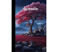 notebook: Red Moon, Trees and River Notebook