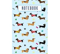 Notebook: Sausage Dog Notebook Lined Journal, Novelty Cute Dachshund Pattern Themed Gift For Girls, Boys, Teens, Dog Lovers & Pet Owners, Sky Blue
