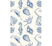 Notebook: Sea Life Lined Notebook & Journal | Vintage Cream and Blue Fish & Shells Cover Nautical Marine Themed