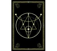 Notebook: Small notebook with witchy protection sigils in yellow gold colors on black background, practical 6"9 format, 120 blank pages for notes, ... student diary, gift for her, him, them