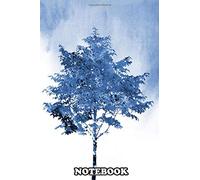 Notebook: Tree Nature Watercolor Art Wall Art Blue Poster M , Journal for Writing, College Ruled Size 6" x 9", 110 Pages