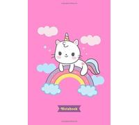 Notebook: Unlined Journal - 6 x 9 in unruled notebook - 100 blank plain pages - Cute kawaii unicorn cat caticorn rainbow cover design