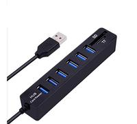 Notebook Usb Splitter Usb Extender Usb Port Usb Hubs Usb Hub Combo 6 Ports 2.0 Micro Card Reader Sd/Tf High Speed Multi Usb Splitter Hub Combo All In One For Pc Computer Accessories-Black 6 Ports 2.0