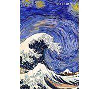 Notebook: Van Gogh Starry Night and Hokusai The Great Wave Journal - 100 6" x 9" Wide Ruled Pages