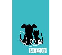 Notebook: Veterinarian, Vet Tech, Veterinary Office Staff College Ruled Lined Notes Journal - Dog and Cat with Paw Print Stethoscope