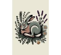 Notebook: Vintage Botanical Wild Hare Lined Journal | Cute Cottagecore Rabbit and Herbs Cover for Gardeners & Nature Lovers | Aesthetic School Notebook, 120 College Ruled Cream Pages, 6x9 Inches