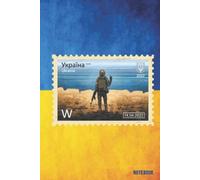 Notebook | Vintage Ukraine Postage Stamp | Russian Warship, Go F*ck Yourself DONE | Ukrainian Flag | College Ruled Lined | 6x9