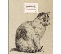 Notebook with a beautiful drawing of a cat: Notebook with lines for home notes and recipes, school and work: College Ruled, 7.5 x 9.25 Inches, 110 pages