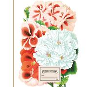 Notebook with a cover of beautiful flowers: Geraniums.: Vintage Style College Ruled Paper Notebook for Home School College or Work. Gift for Students & Teachers