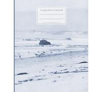 Notebook with a stylized illustration of seagulls walking on the seashore: College Ruled, 7.5 x 9.25 Inches, 110 pages