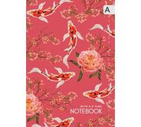 Notebook with A-Z Tabs: A5 Lined-Journal Organizer Medium with Alphabetical Tabs Printed | Koi Fish Flower Japanese Design Red