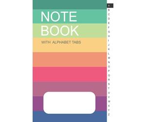 Notebook with alphabet tabs: Rainbow Compact Notebook, Lined paper size 6x9", 210 pages, vintage colored style cover 1