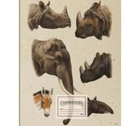Notebook with an elephant, rhinoceros, tapir: Notebook with lines for home notes and recipes, school and work. College Ruled, 7.5 x 9.25 Inches, 110 pages