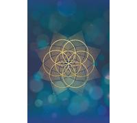 Notebook with blue sparkle sacred geometry cover blank pages: 120 blank pages with sparkle design on the corners of each page. Seed of Life design on cover.