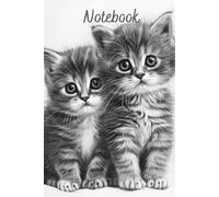 Notebook with cat. A ruler notebook with an oblique line will help you develop beautiful calligraphic handwriting. Notebook in a ruler, useful for ... as an office organizer: Notebook with cat