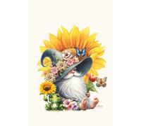 Notebook with Cute Gnome, Frog Friend and Sunflowers: Journal Diary for Writing and Notes, 159 College Ruled Lined Pages, 6 x 9, Great Gift for School ... Workers, Women and Girls (Sunflower Theme)