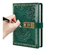 Notebook with Lock - B6 Privacy Journal for Secure Personal Reflections | 224 Pages Lined-Paper with Floral Embossed-Design & Heart-Shaped Padlock for Women, Men, Kids and Teens