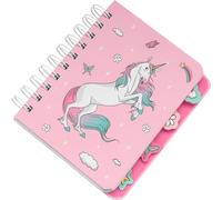 Notebook with unicorn motif: notebook with figure-punched index and dotted inner pages in DIN A5, spiral binding