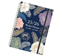 Notebooks for Work,A5 Notebook - Thick Paper July 2025-June 2026 Coil Binding Floral Design English Notepad for Journaling Sketching Note-Taking Bullet Planning