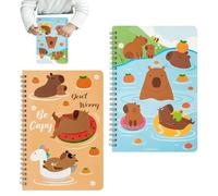 Notebooks for Work | A5 Travel Journal Spiral Notebook | 2 Pieces Cute Stationary Capybara-Themed Diary Planner for Sketching Meeting Note-Taking Scrapbooking