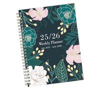 Notebooks for Work, School Notebook, A5 Thick Diary Floral Design English Notepad July 2025-June 2026 for Sketching Bullet Journaling Note-Taking College Law Work Research