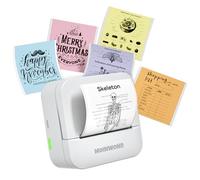 Notebuddy Mini Sticker Printer Doodle Dash Portable Thermal Printer Inkless Pocket Photo Printer Bluetooth for Learning Assistance, Scrapbook Supplies,Journal,Study Notes with Sticker Paper,White