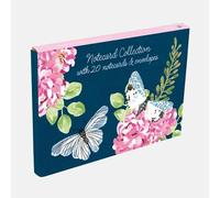 Notecard Collection - Boxed Set of 20 Blank Greeting Cards with Envelopes (120 x 180mm) - Notecards for Thank You Notes & Correspondence (Flutter)