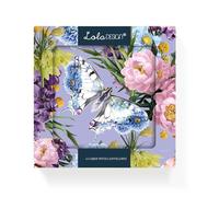 Notecard pack of 6x cards by Lola Design - 125x125mm and Blank Inside for your own message, with Grey Envelopes included - Made in the UK (Butterfly)