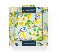 Notecard pack of 6x cards by Lola Design - Blue Tit Design 125x125mm and Blank Inside for your own message, with Grey Envelopes included - Made in the UK