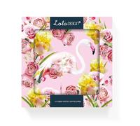 Notecard pack of 6x cards by Lola Design - Flamingo Design 125x125mm and Blank Inside for your own message, with Grey Envelopes included - Made in the UK