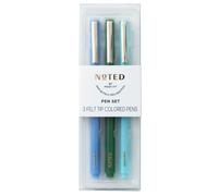 Noted by Post-it Felt Tip Pen Set Blue, Green, Turquoise 3 Pack