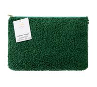 Noted by Post-it Forest Green Faux Shearling 10x15 Inch Laptop Pouch
