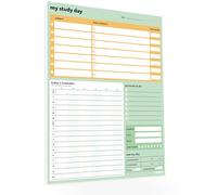 Noted Daily Study & Revision Planner Pad A4 - GCSE, A-Level & Uni Timetable | Daily study planner pad - plan up to 7 subjects, timetable grid, to-do list, meal & water tracker & rate my day