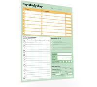 Noted Daily Study & Revision Planner Pad A5 - GCSE, A-Level & Uni Timetable | Daily study planner pad - plan up to 7 subjects, timetable grid, to-do list, meal & water tracker & rate my day