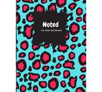 NOTED: Leopard Notebook Pink Turquoise Animal Print - Composition College Ruled 110 Pages - Large 8.5 x 11: Composition Notebook