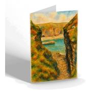 NOTELET - A Glimpse of the Harbour, Latheron Wheel - Vintage Art Style