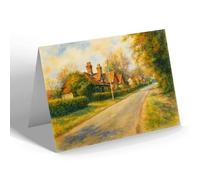 NOTELET - A Glimpse Of the Village, Bramshaw - Vintage Art Style