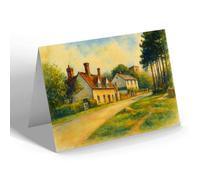 NOTELET - A Glimpse Of The Village, Meldreth - Vintage Art Style