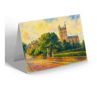 NOTELET - Abbey Road & Church, Malvern - Vintage Art Style